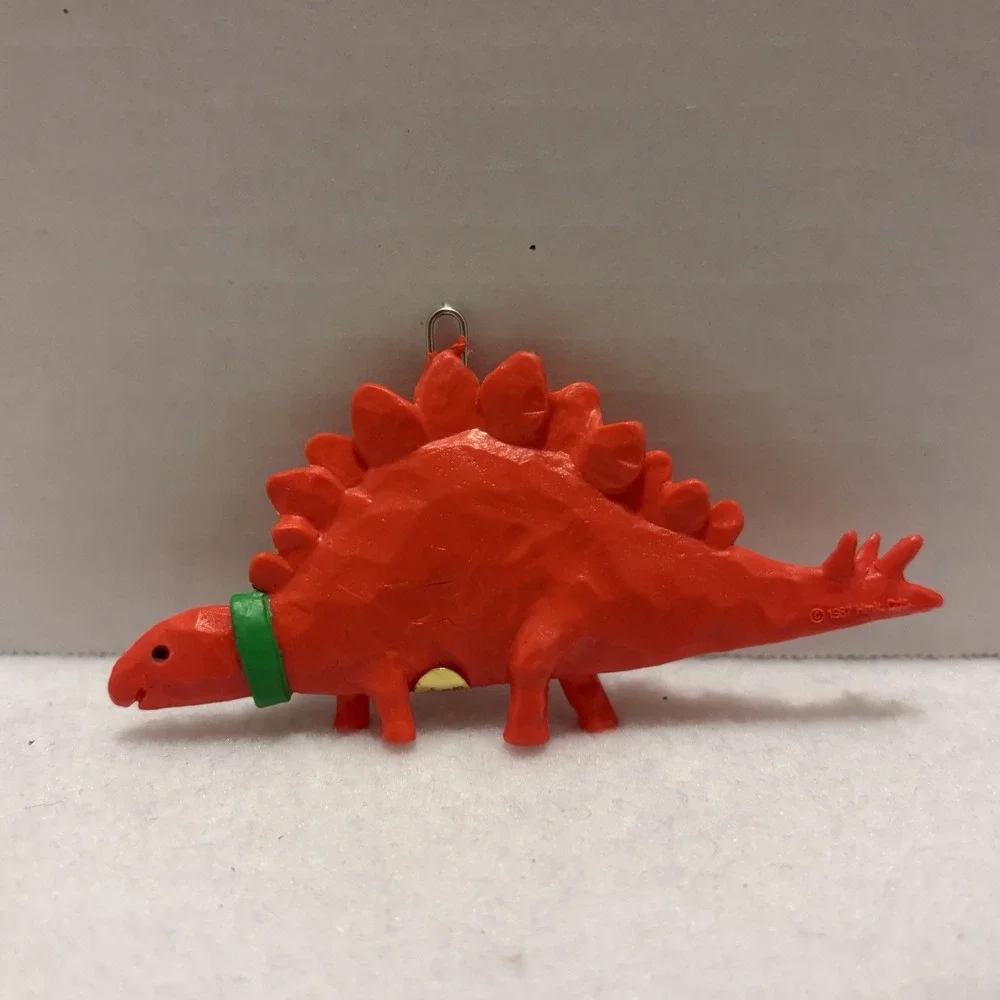 Hallmark Christmas Caveman Santa and 3 Dinosaurs Ornaments Set 1987 Vintage